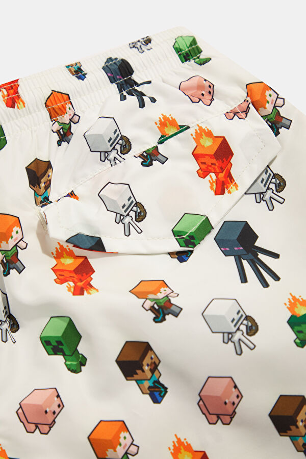 White Patterned Children's Shorts 7