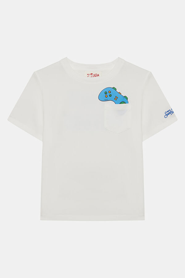 White Crew Neck Printed T-Shirt