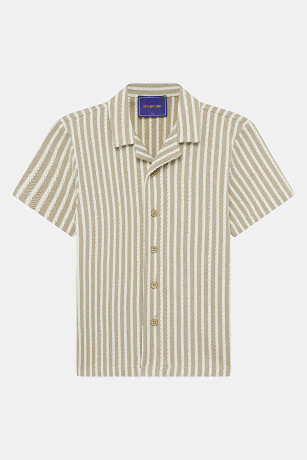 Beige Striped Pattern Children's Shirt