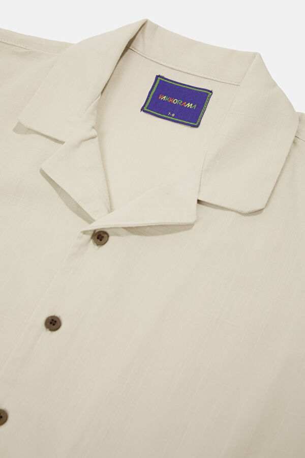 Beige Patterned Children's Shirt 3