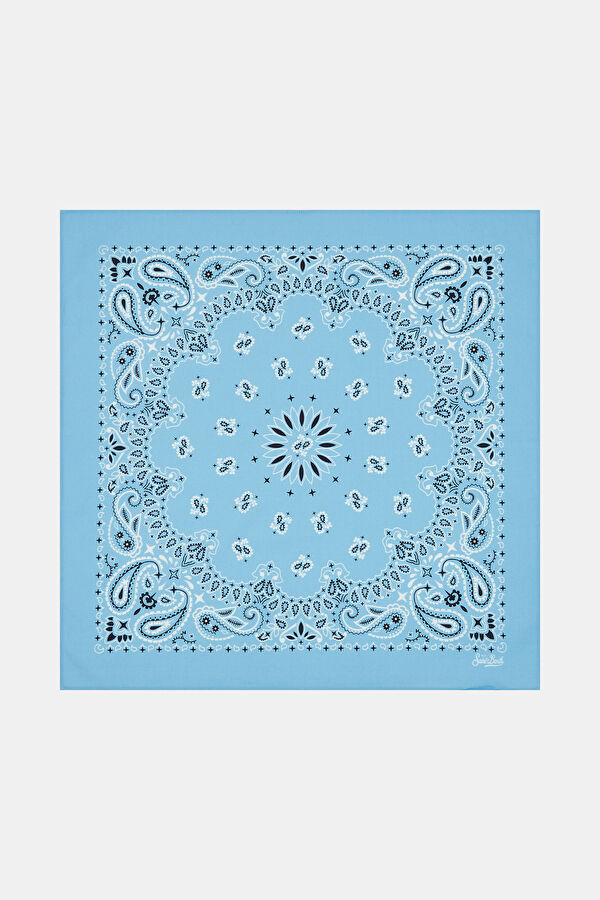 Foulard Blue Patterned Scarf