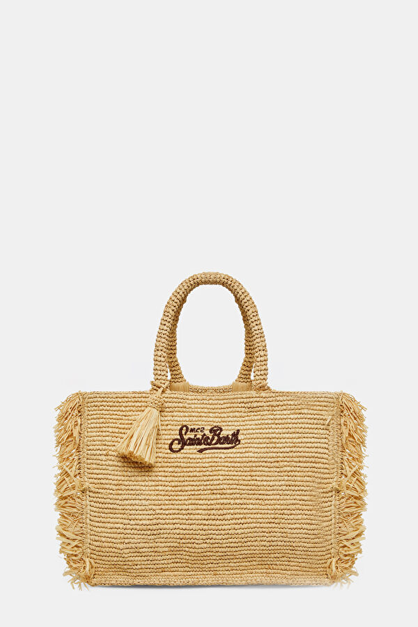 Colette Raffia Fringes Bej Çanta