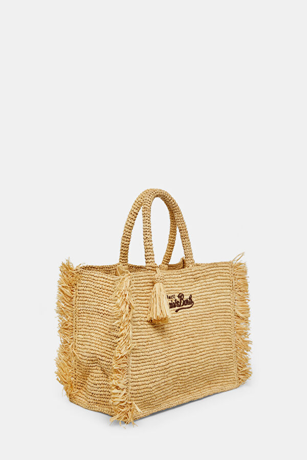 Colette Raffia Fringes Bej Çanta 2
