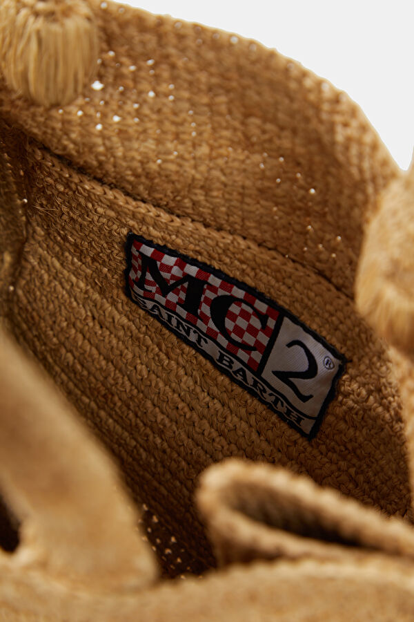 Raffia Volant Mid Bej Desenli Çanta 5