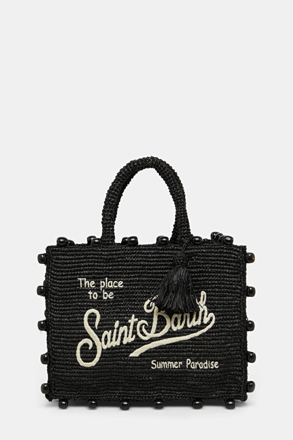 Colette Raffia Siyah Desenli Çanta