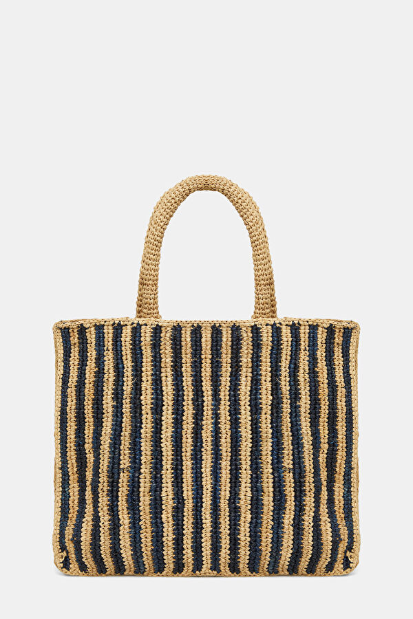 Colette Raffia Bej Desenli Çanta 3