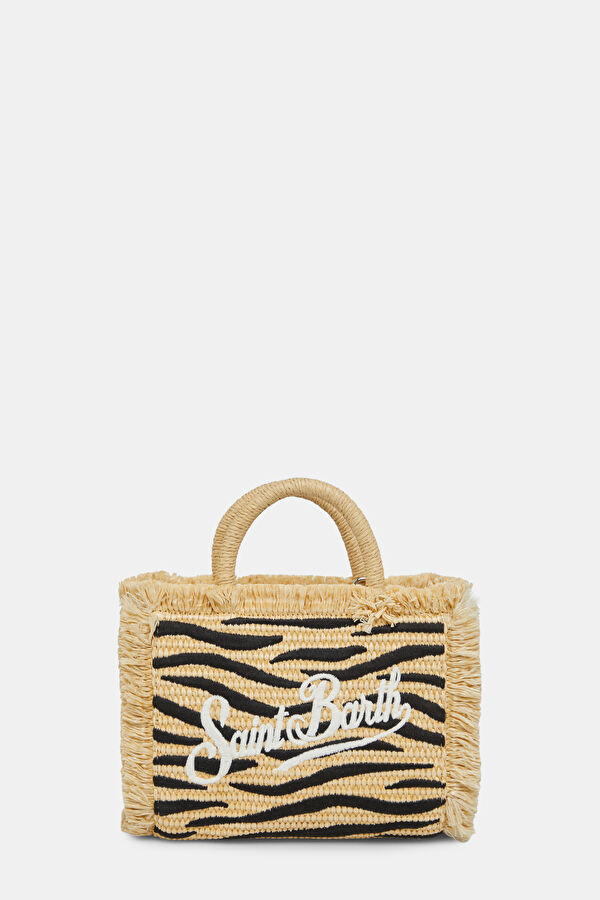 Vanity Mini Straw N Beige Patterned Bag
