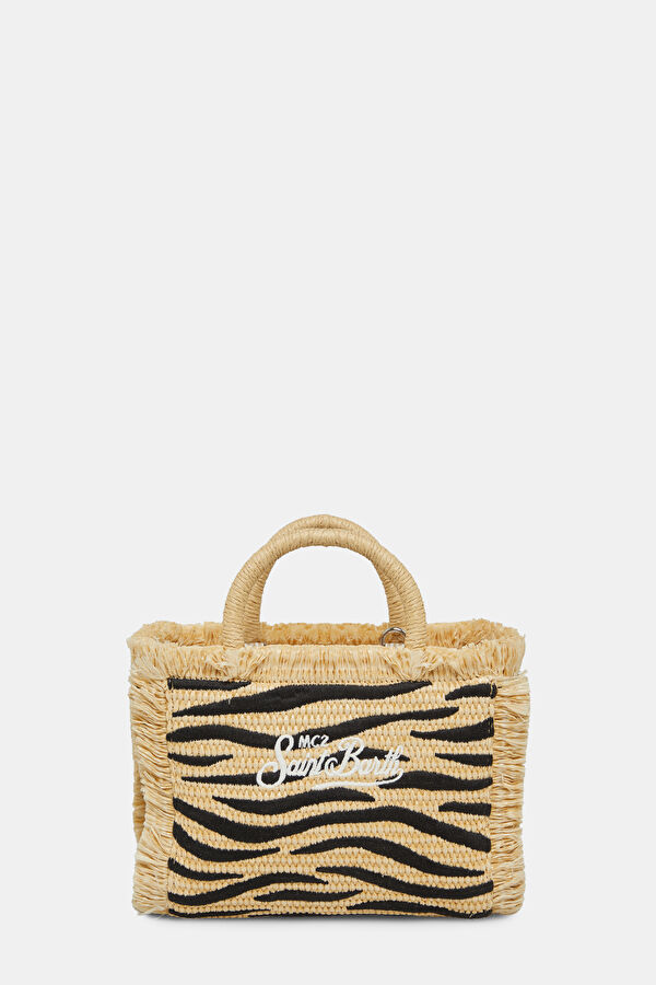 Vanity Mini Straw N Beige Patterned Bag 4