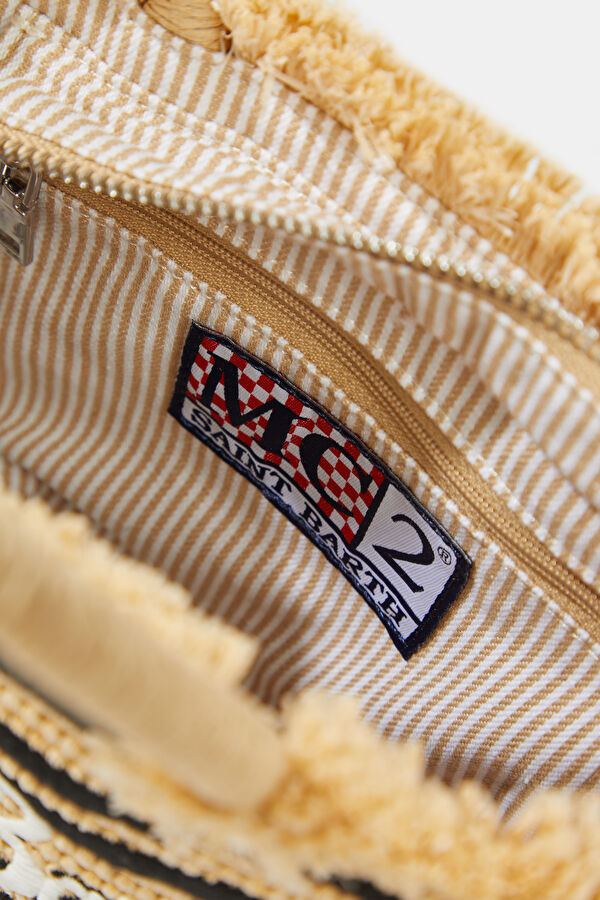 Vanity Mini Straw N Beige Patterned Bag 6