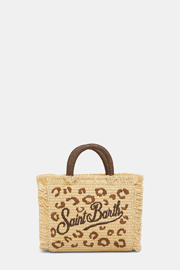 Vanity Mini Straw N Beige Patterned Bag