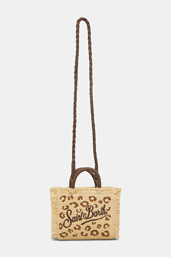 Vanity Mini Straw N Beige Patterned Bag 2