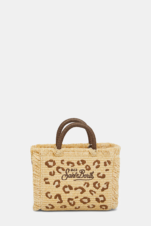 Vanity Mini Straw N Beige Patterned Bag 4