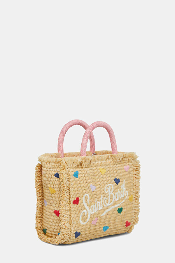 Vanity Mini Straw N Beige Patterned Bag 3