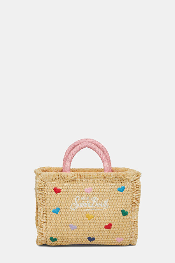 Vanity Mini Straw N Beige Patterned Bag 4