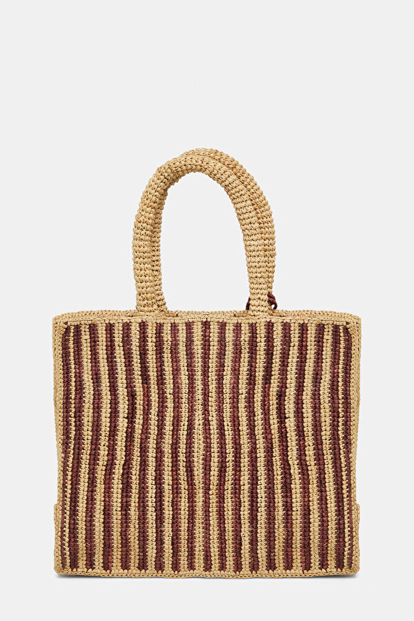 Colette Raffia Bej Desenli Çanta 3