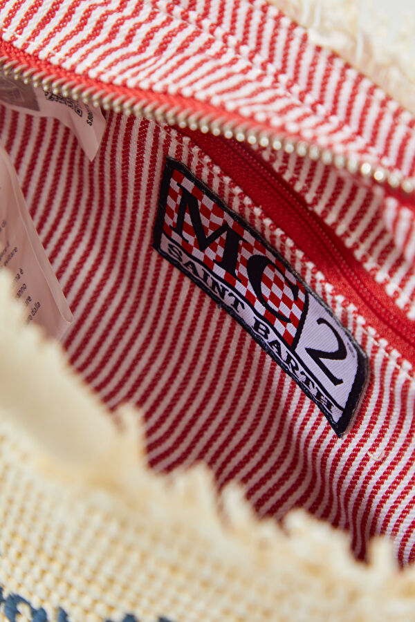 Vanity Mini Straw N White Patterned Bag 6
