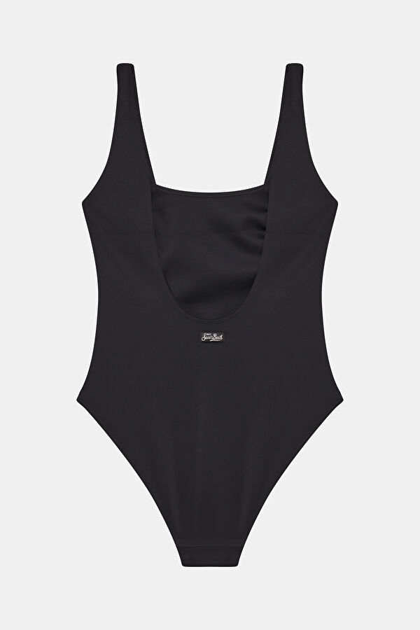 Black Patterned Tie-Up Women's Swimsuit 2