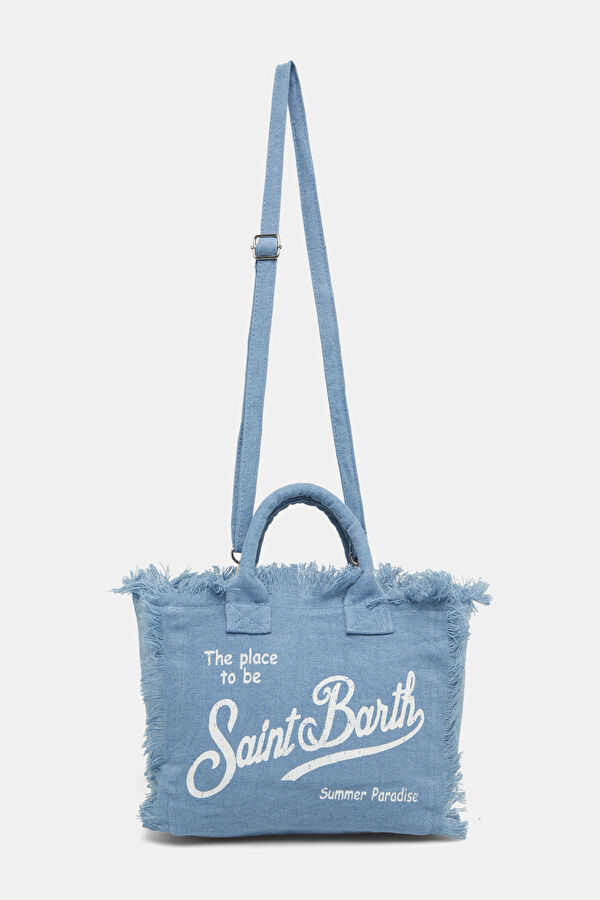 Colette Linen Blue Patterned Bag 2
