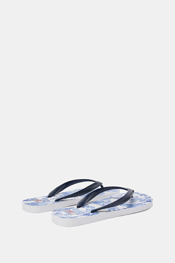 Navy Blue Design Filled Slipper 2