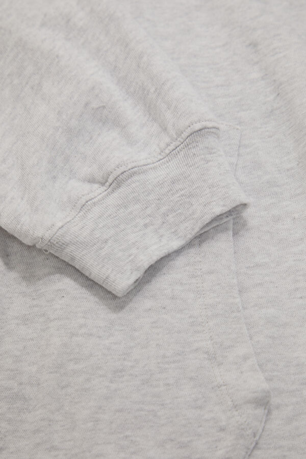 Gri Relax Kalıp Kapuşonlu Erkek Sweatshirt 4