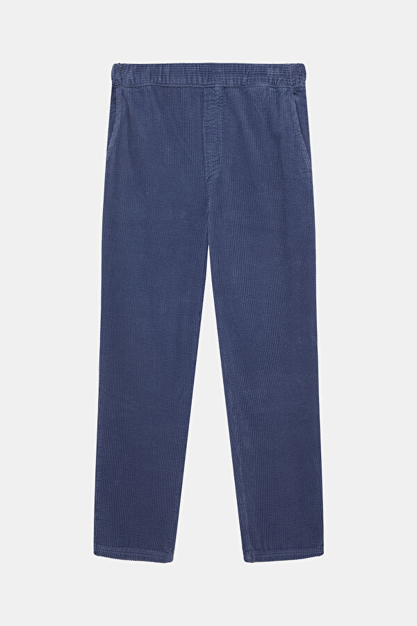 Relax Fit Blue Wide Leg Men's Trousers
