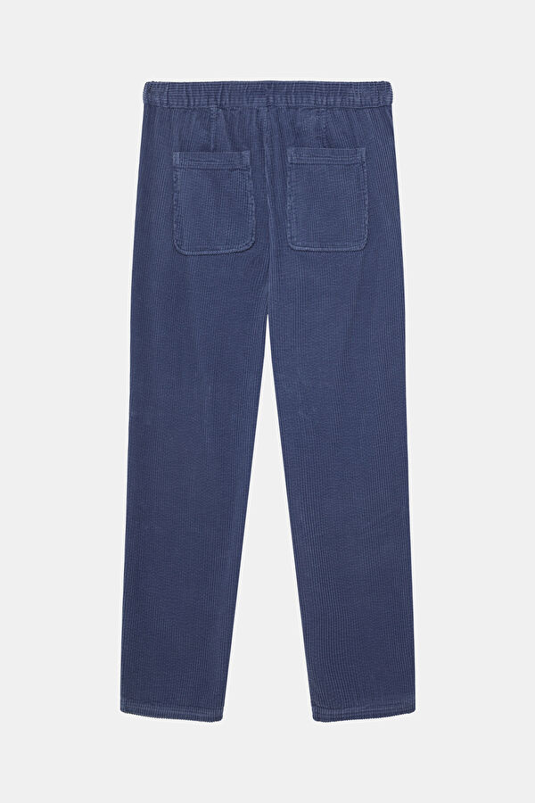 Relax Fit Blue Wide Leg Men's Trousers 2