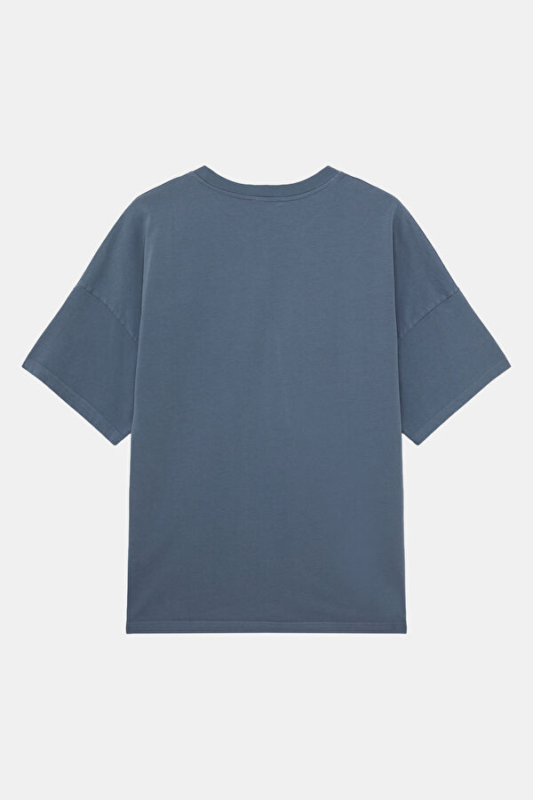 Relax Fit Blue Crew Neck Men's T-Shirt 2