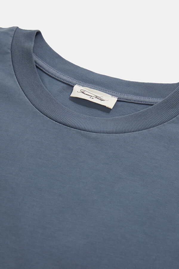 Relax Fit Blue Crew Neck Men's T-Shirt 3