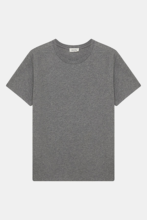 Relax Kalıp Gri Bisiklet Yaka Erkek T-Shirt