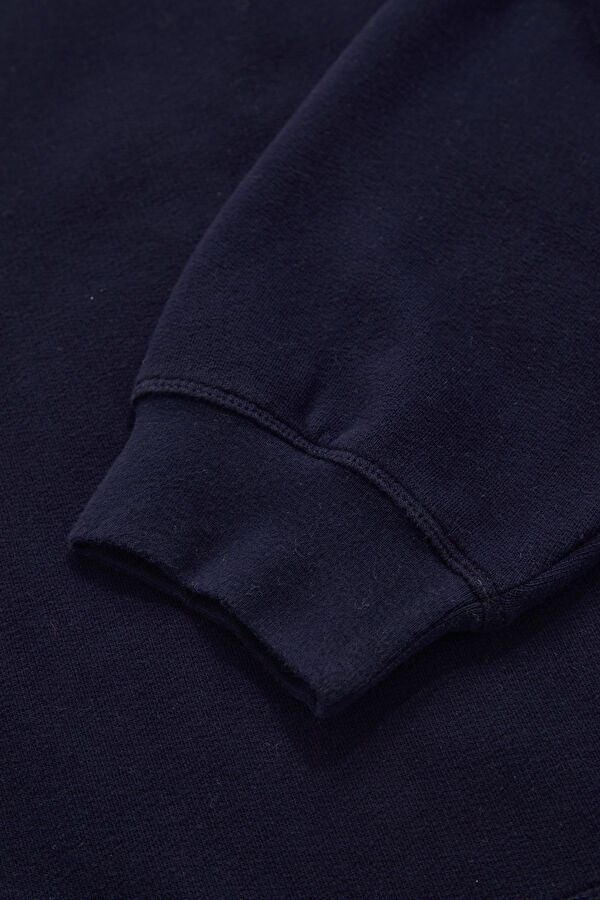 Lacivert Relax Kalıp Bisiklet Yaka Erkek Sweatshirt 4