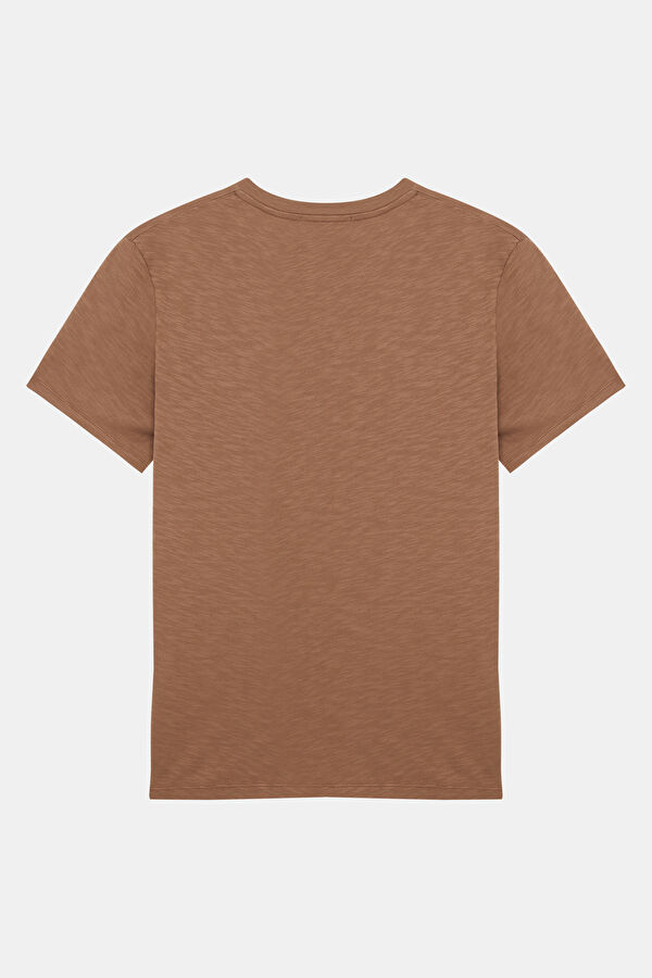 Relax Fit Light Brown Crew Neck Men's T-Shirt 2