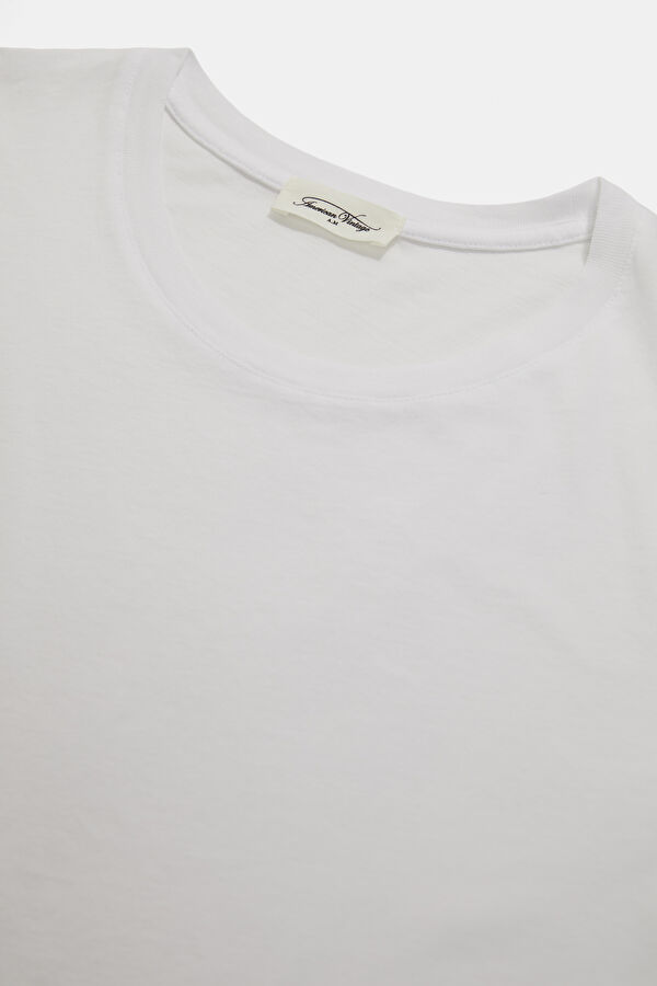 Relax Kalıp Beyaz Bisiklet Yaka Erkek T-Shirt 3
