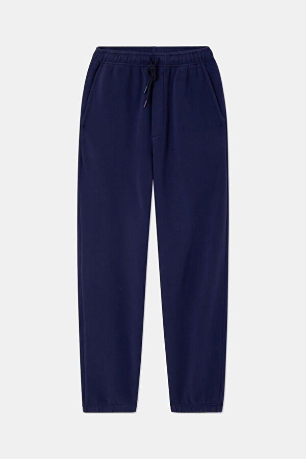 Relax Fit Navy Wide Leg Men's Trousers