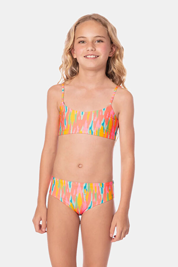 Çok Renkli Desenli Çocuk Bikini