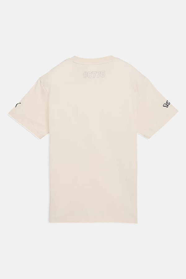 Relax Kalıp Krem Bisiklet Yaka Çocuk T-Shirt 2