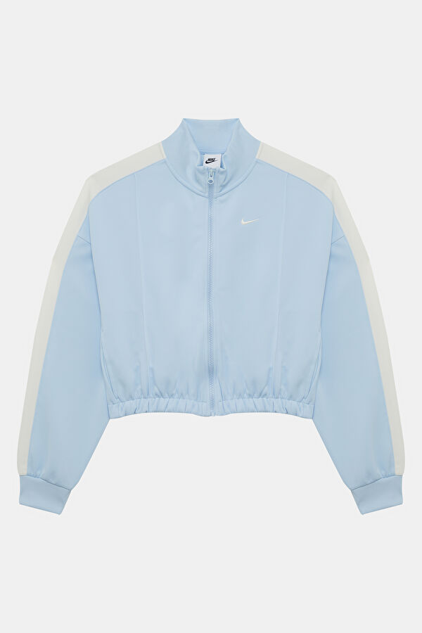 Mavi Dik Yaka Kadın Sweatshirt