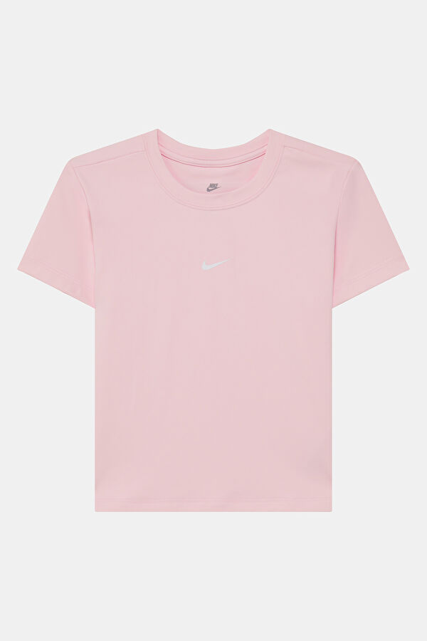 Açık Pembe Bisiklet Yaka Kadın T-Shirt