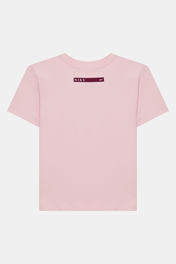 Açık Pembe Bisiklet Yaka Kadın T-Shirt 2