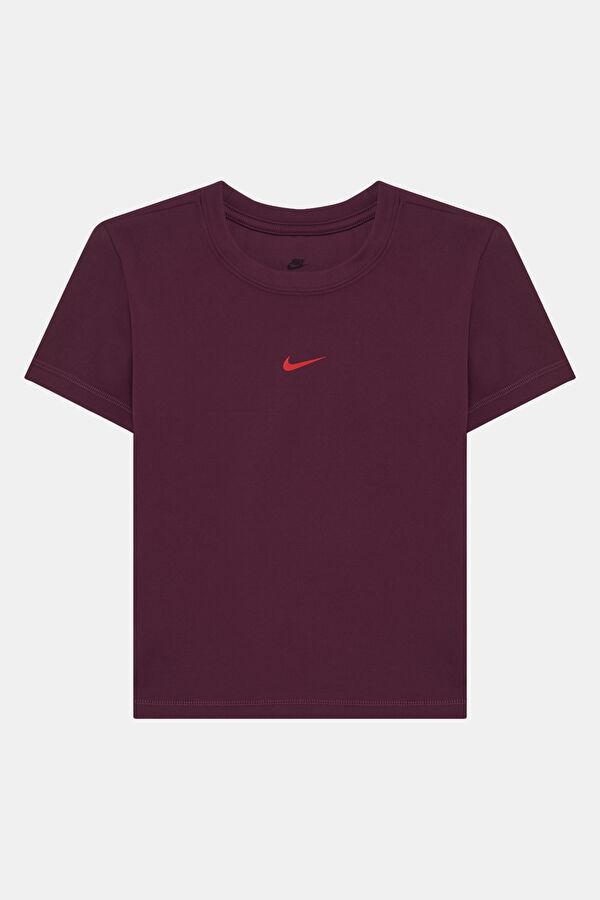 Bordo Bisiklet Yaka Kadın T-Shirt