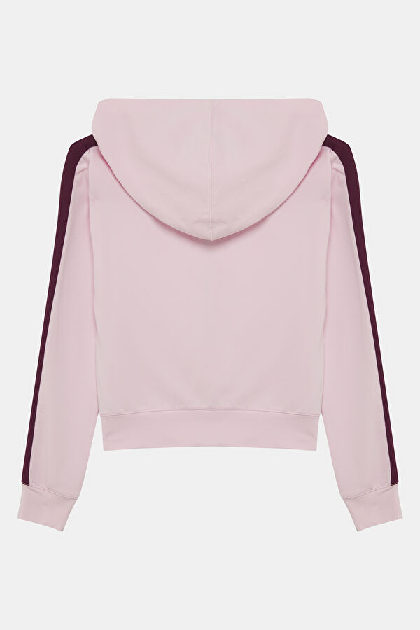 Bordo Bisiklet Yaka Kadın Sweatshirt 2