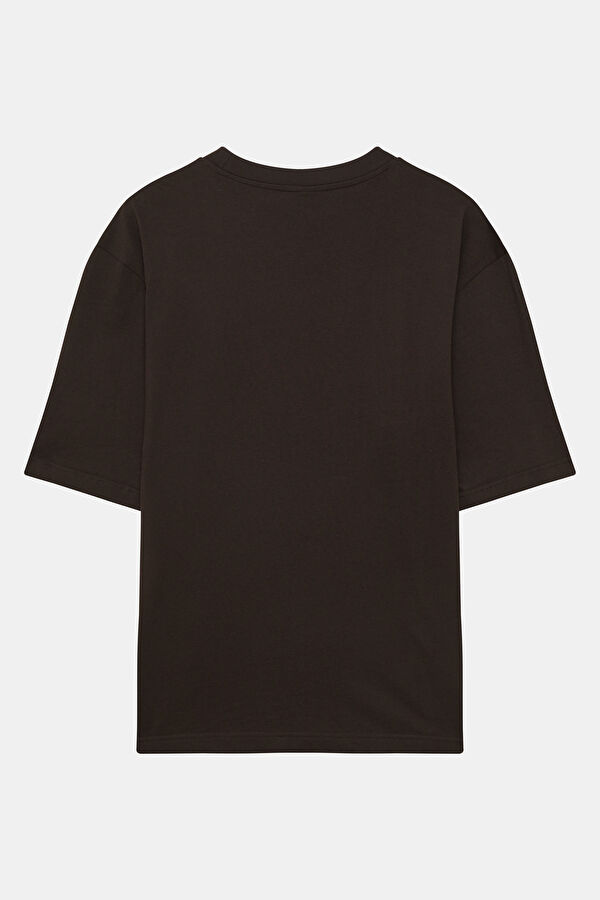 Relax Fit Brown Crew Neck Men's T-Shirt 2