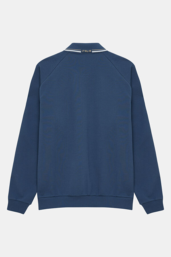 Relax Fit Blue Zip-Up Men's Jacket 2