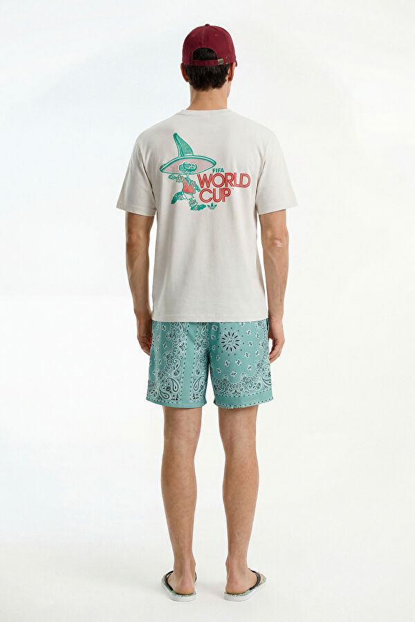 Relax Fit White Crew Neck Printed Men's T-Shirt 2