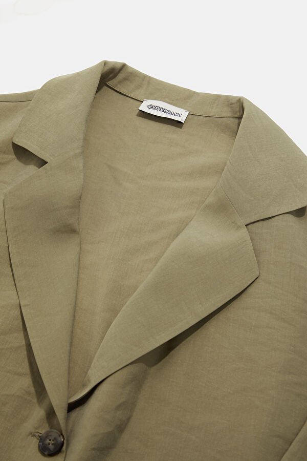 Green Buttoned Lyocell Women's Jacket 3