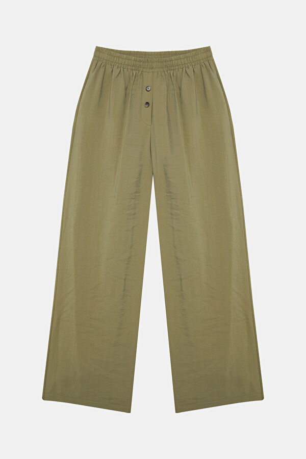 Yeşil Wide Leg Kadın Pantolon