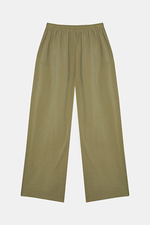 Yeşil Wide Leg Kadın Pantolon 2