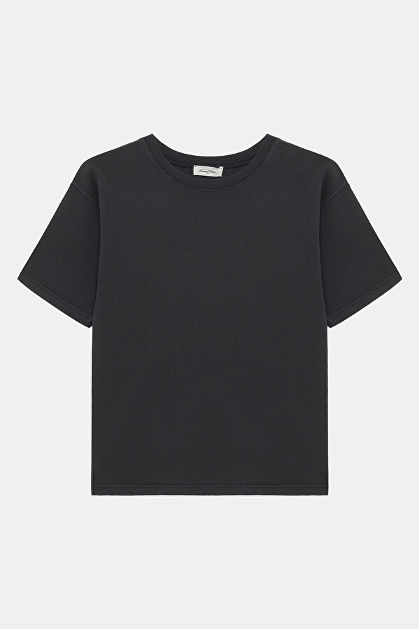 Siyah Bisiklet Yaka Kadın T-Shirt