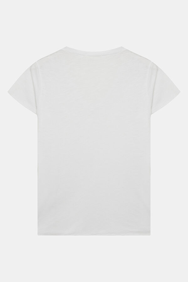 Beyaz V Yaka Kadın T-Shirt 2