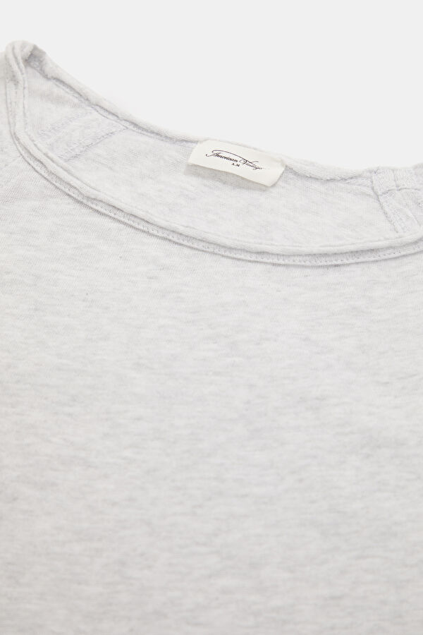 Gri Melanj Kayık Yaka Kadın T-Shirt 3