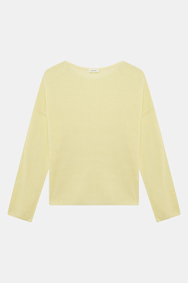 Light Yellow Boat Neck Women's Sweatshirt